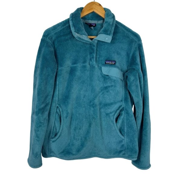 Patagonia Re-Tool Snap-T Pullover Fleece Women's L Teal Polartec Winter Outdoors - Picture 1 of 9